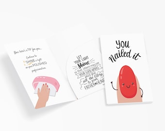 Tip/Gratuity Greeting Card + Envelope for Nail Technician/Manicurist. Inside Pocket for Cash Tip or Gift Card | Christian Outreach Tool