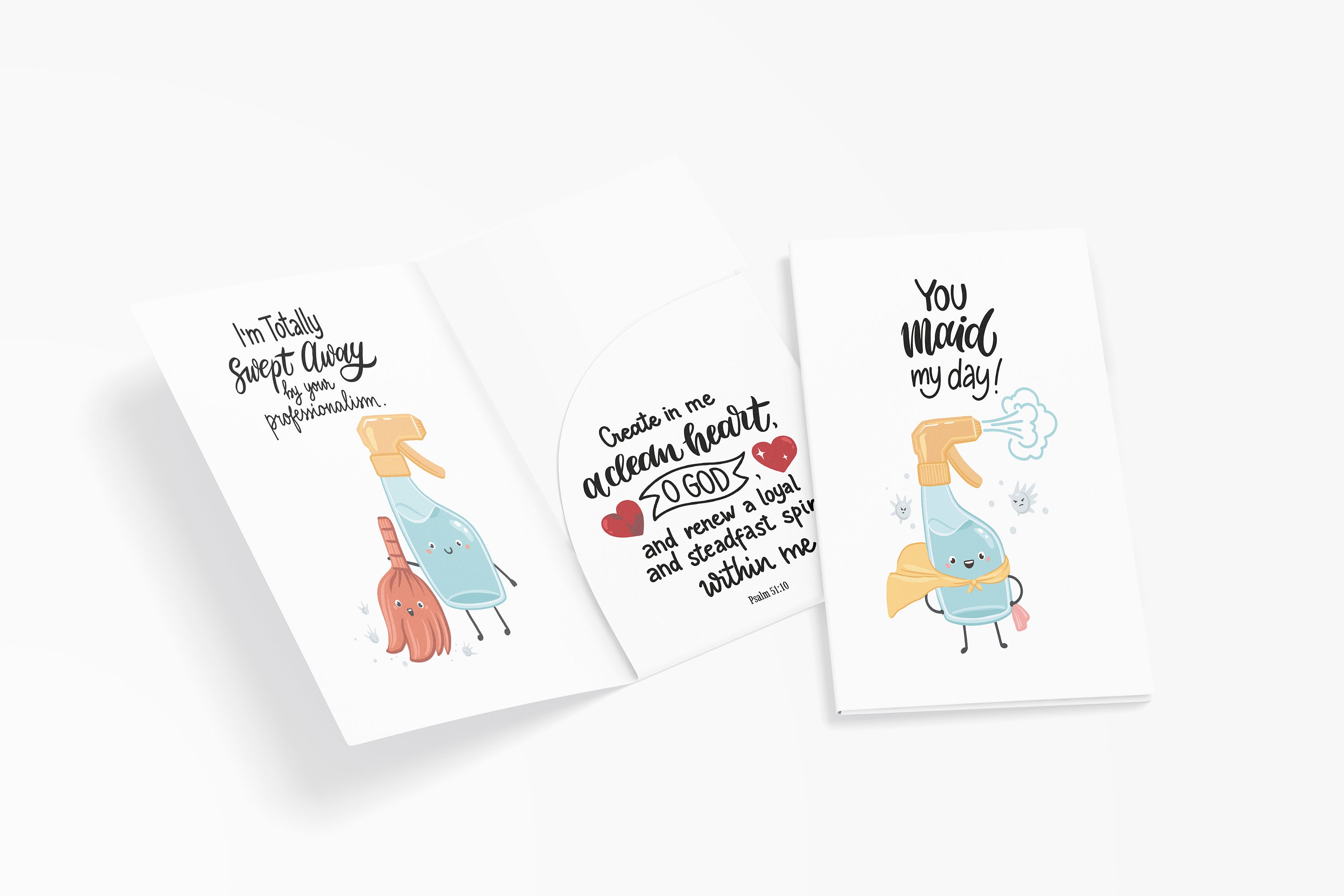 Maid/cleaning/janitorial Service Thank You Card Tip/gratuity Envelope ...