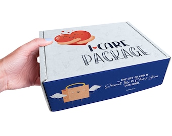 Care Package Gift Mailer Box Set: Includes A7 Greeting Card + Envelope | Fun, Festive Gifting Box for You to Personalize & Fill with Love