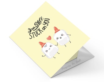 Mini ANNIVERSARY Illustrated Greeting Card + Giftable Magnet | Magnet-fy The Lord™ Christian Outreach Tool – Message: I’m Still Stuck on You