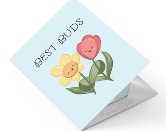 Mini FRIENDSHIP / Thank You Illustrated Greeting Card + Giftable Magnet | Magnet-fy The Lord™ Christian Outreach Tool–Message: BEST BUDS