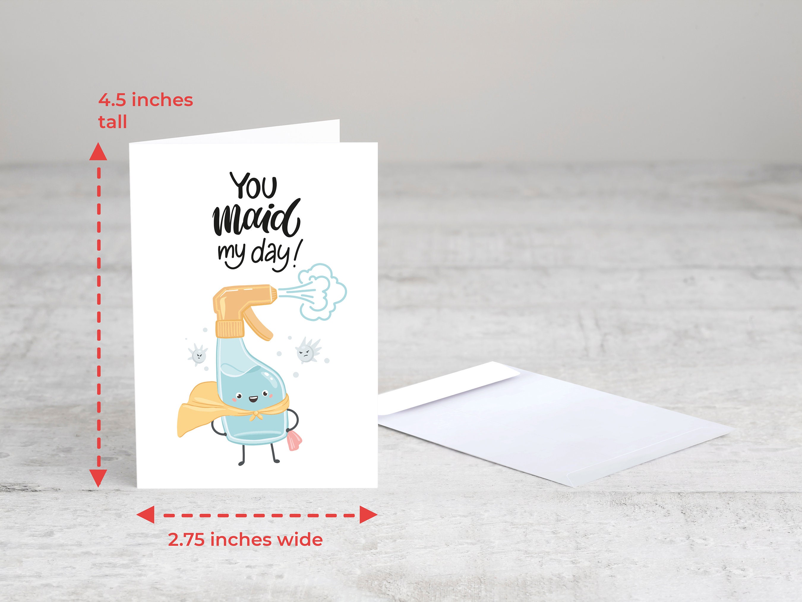 Maid/cleaning/janitorial Service Thank You Card Tip/gratuity Envelope ...