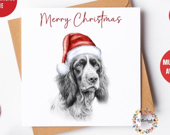 Personalised Springer Spaniel Christmas Card l Dog Lover Festive Card l Santa Dogs l Dog Mama l Puppy Xmas Card