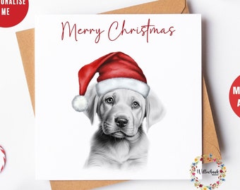 Personalised Labrador Christmas Card l Dog Lover Festive Card l Santa Dogs l Dog Mama l Puppy Xmas Card