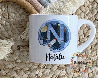 Children's Outer Space Personalised Kids 6oz Mug l Gift For Child l Space Rocket l Astronaut