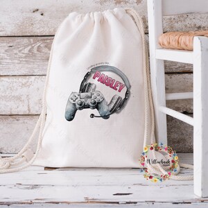 Personalised Gaming Bag l Gamer Drawstring Backpack l School Bag l PE kit bag l Games Console Controller