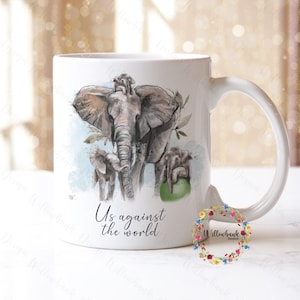 Elephant Family Mug | Mother&#39;s Day Present l Daughter l Son l Grandma l Nanna