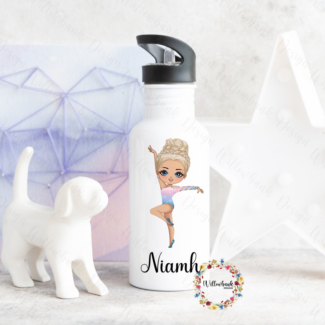 Personalised Gymnastics Dancer Water Bottle L Gymnast Drinkware L ...