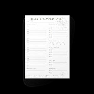 Daily Planner Printable PDF, With Schedule Section 6am-11pm, for Work ...