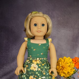 Summer Green and Yellow Honey Bee Top and Skirt for Doll