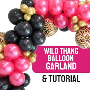 Leopard Print and Hot Pink Balloon Garland - Wild One Two Wild or Wild and Three