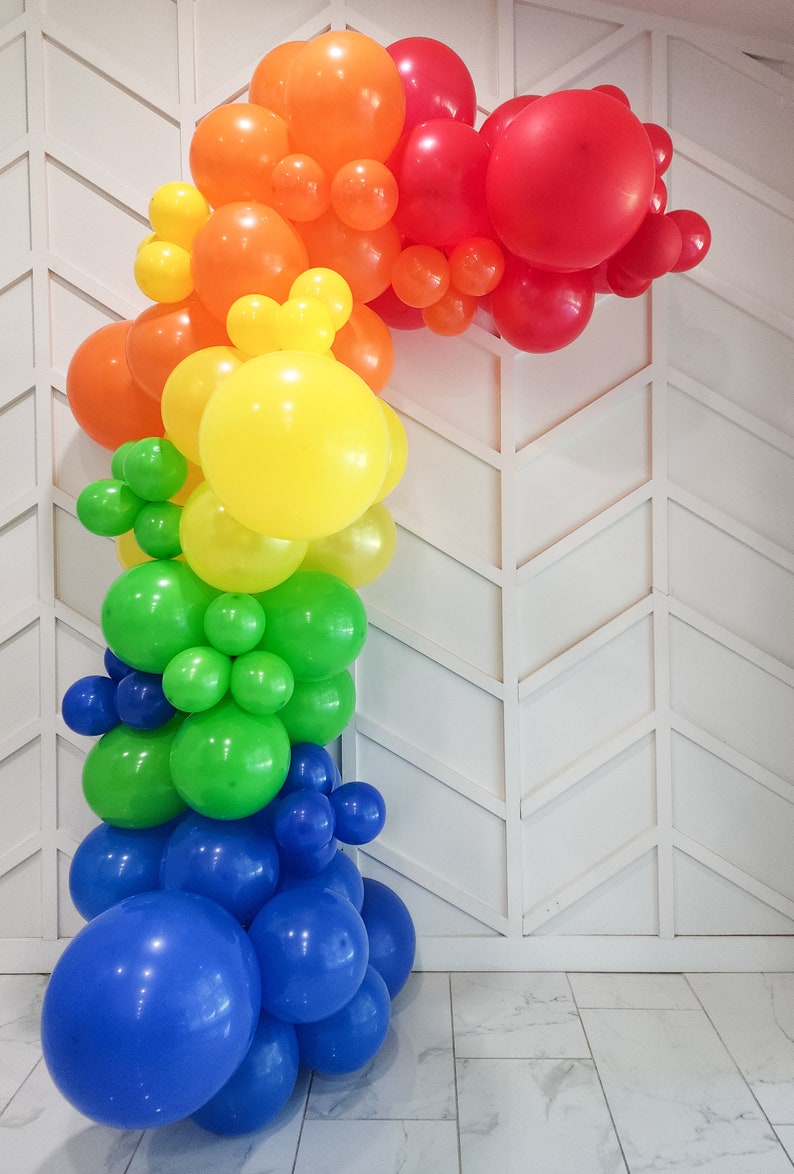 DIY Balloon Arch Kit Rainbow Bright Kid Colors image 2