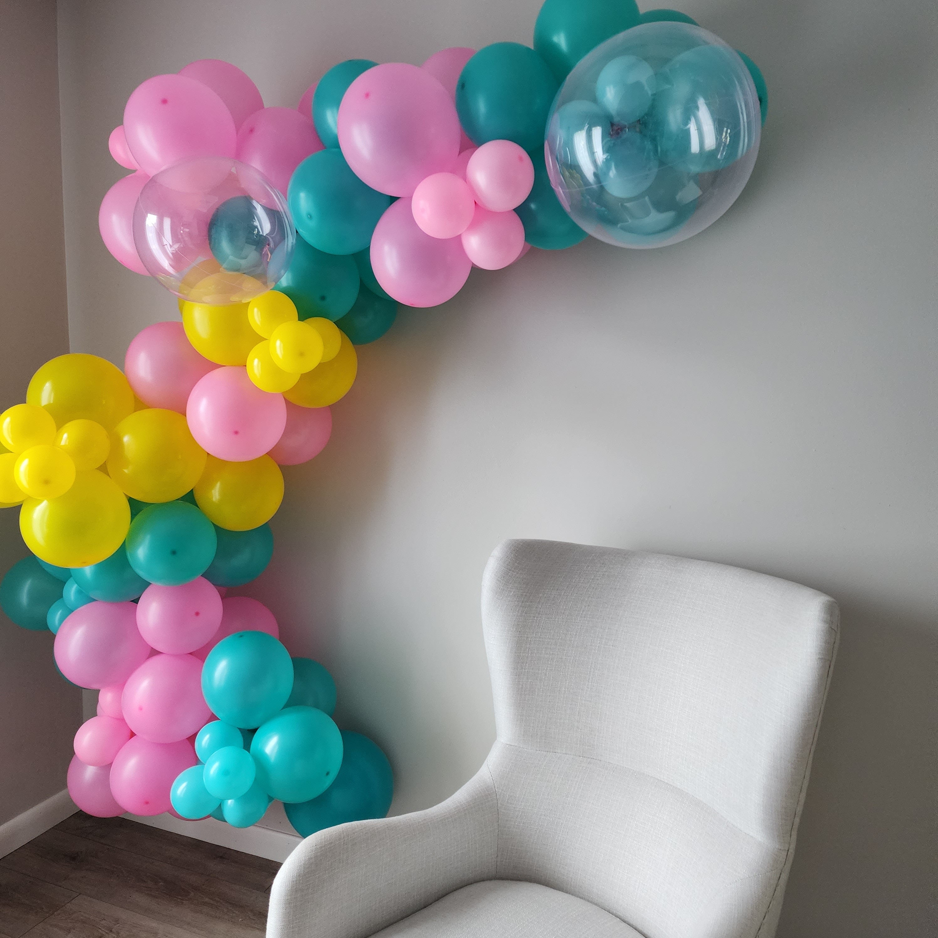 Barbie Theme Birthday Easy Balloon Arch Video Tutorial 15ft Pink Yellow and Turquoise