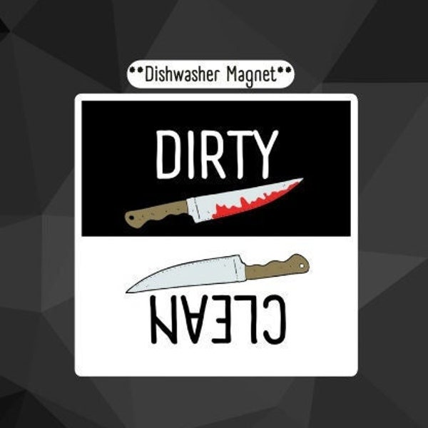 True Crime Dishwasher Magnet Dirty Clean - Funny Gift, True Crime Junkie, Dish Washer Sign, Crime Show Fan, Killer Magnet