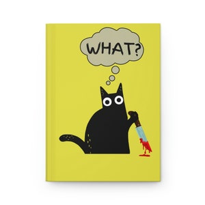 Murder Cat Hardcover Journal, Matte, Funny Notebook, True Crime Junkie, Crime Show Fan, Murder Mystery, Killer Notebook, Crime Fan image 2