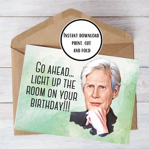Druckbare Keith Morrison Geburtstagskarte, 5 x 7 druckbare Grußkarte, True Crime, Dateline, digital druckbare Karte & Umschlag