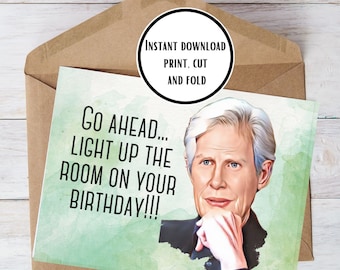 Printable Keith Morrison Birthday Card, 5x7 Printable Greeting Card, True Crime, Dateline, Digital Printable Card & Envelope