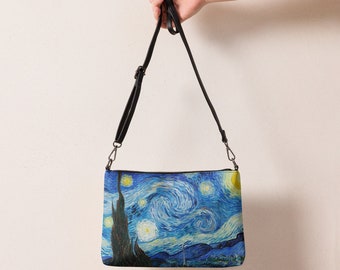 Sternennacht by Vincent van Gogh Crossbody Tasche, Wristlet, Clutch Geldbörse, Handtasche, Fine Art Print