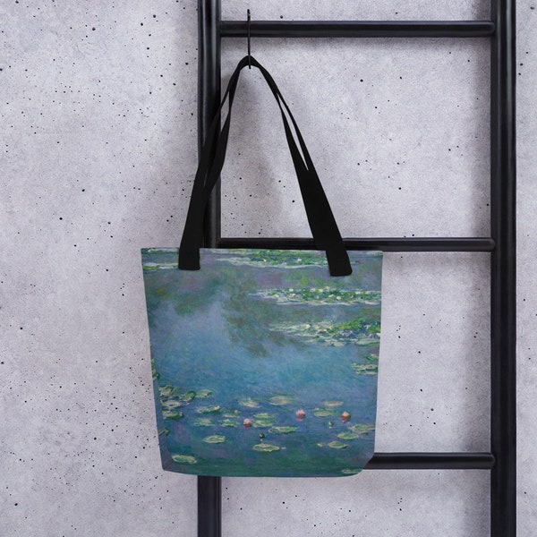 Water Lilies Tote Bag - Claude Monet Inspired Floral Print - Stylish and Practical Carryall with Artistic Charm