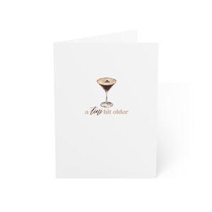 Cartão de aniversário para impressão, A Tini Bit Older, Cartão de aniversário com banner Espresso Martini, download digital