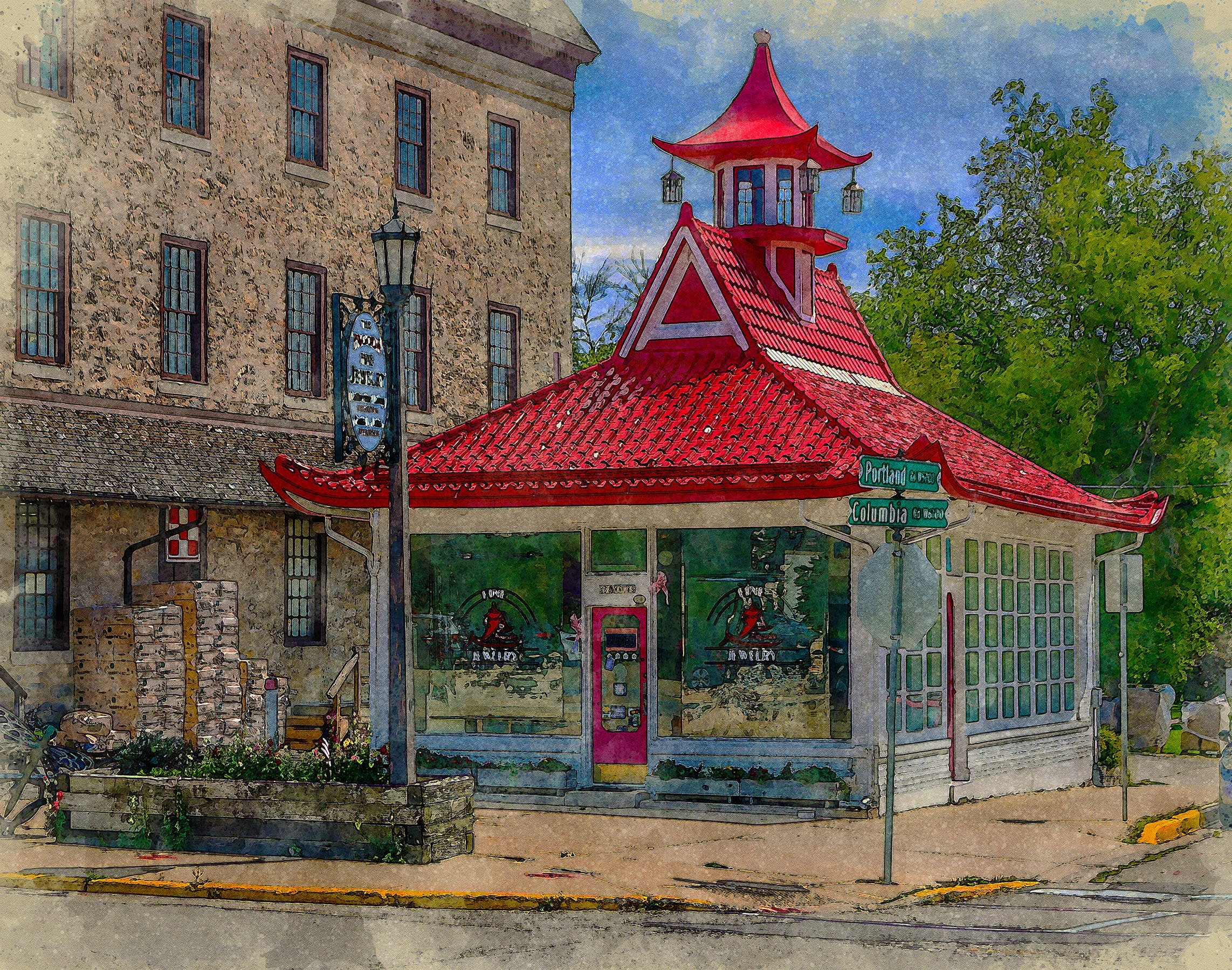 Pagoda Fine Jewellery Americana Series wisconsin Watercolor