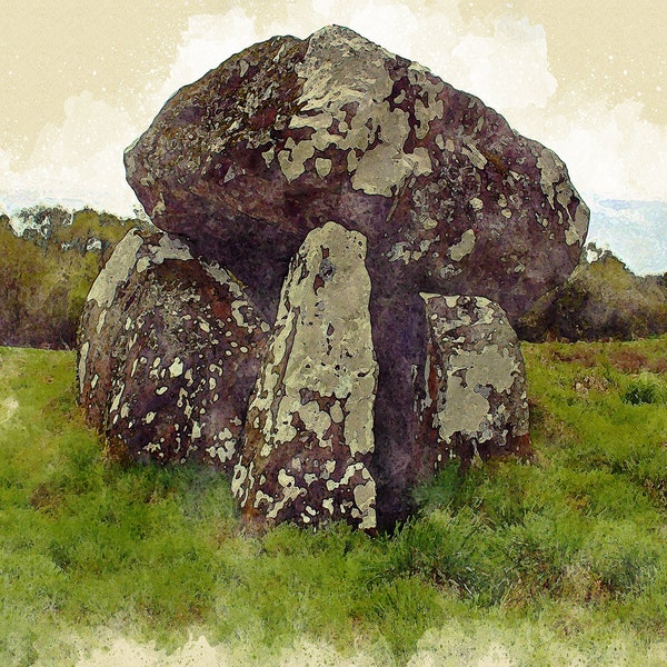 Cleenrah Dolmen - Hibernia Series (Longford) - Watercolor Illustration from APCrowley Studio