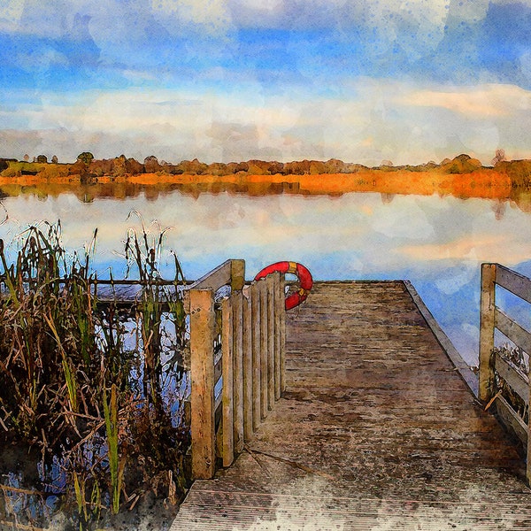 Lough Leebeen - Hibernia Series (Longford) - Watercolor Illustration from APCrowley Studio