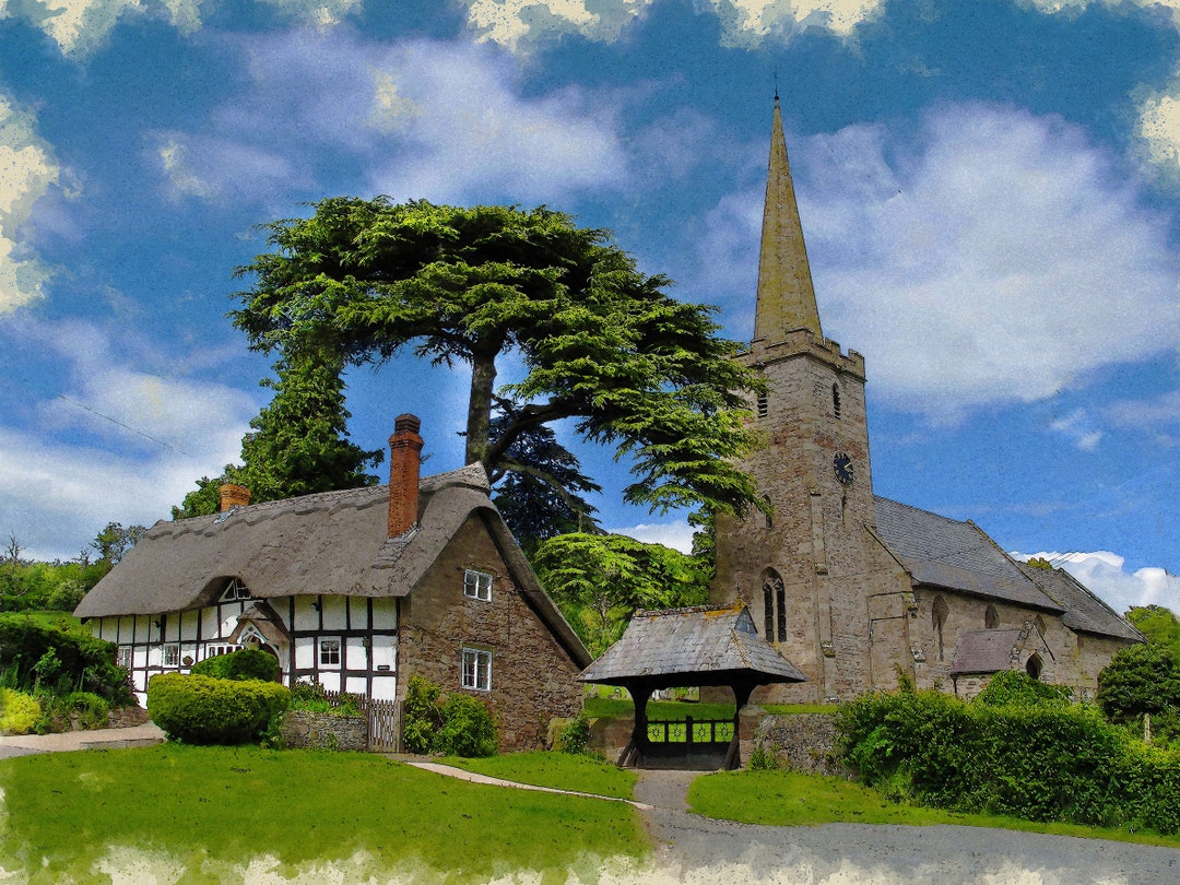 Stretton Grandison Britannia Series herefordshire Watercolor