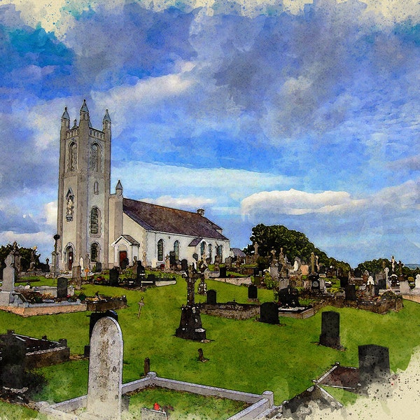 St. Colmcilles - Hibernia Series (Longford) - Watercolor Illustration from APCrowley Studio