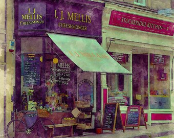 I.J. Mellis Cheesemonger - Britannia Series (Edinburgh) - Watercolor Illustration from APCrowley Studio
