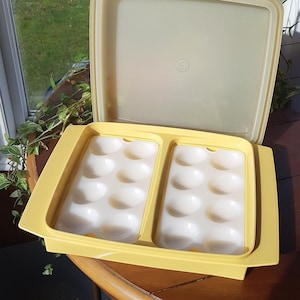 Tupperware Deviled Eierhalter - Vintage Tupperware Eierbehälter - Ernte Gold 723-3 - Sammler Tupperware