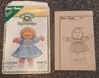 Vintage Cabbage Patch Kids Sewing Pattern. Doll Clothes - Etsy