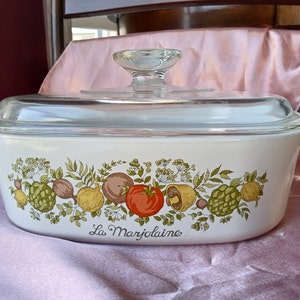 Vintage Corning Ware "La Marjolaine", Spice Of Life collection, Retro Kitchen, Corning Ware Casserole Dish