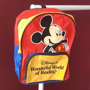 NWT Walt Disney World Backpack Mickey Mouse Black Red Yellow School Bookbag Bag Vintage Mickey Mouse Backpack - Etsy Denmark main image 4