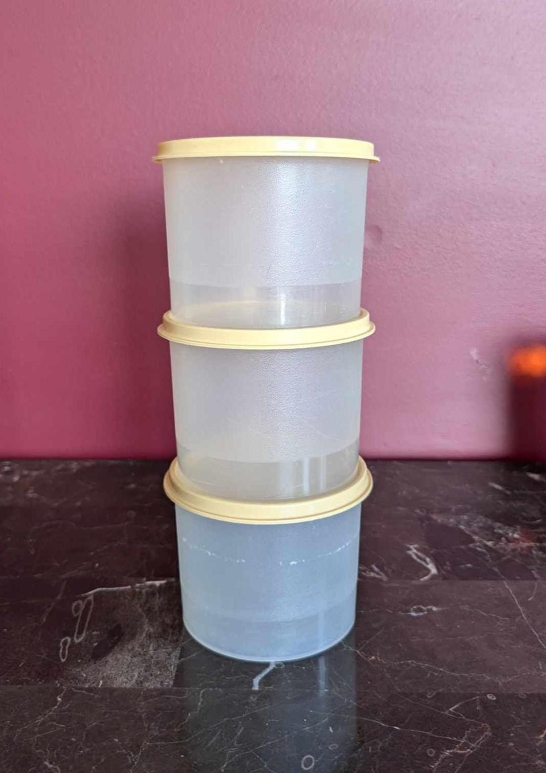 Vintage Tupperware Round Storage Containers Set of 3 | Classic Almond ...