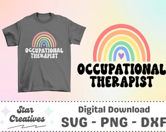 Occupational therapist SVG PNG, Groovy Svg, retro ot shirt, rainbow svg, Groovy ot Svg, Cut File for Cricut, trendy PNG, Digital Download