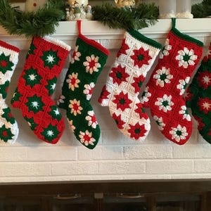 Pattern for Granny Square Star Christmas Stocking