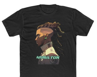 Lewis Hamilton / Camiseta Fórmula 1 / Mercedes Manga estilo f1 dibujo anime