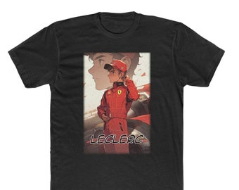 Charles Leclerc / Camiseta Anime Formula 1 / F1 Scuderia Ferrari Dibujo estilo Manga