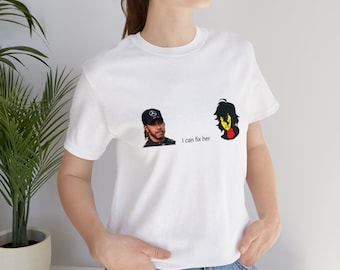 Lewis: Puedo arreglarla / Camiseta meme Lewis Hamilton Ferrari f1 / Gran Premio de Fórmula 1