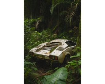Póster Lamborghini Diablo / Rainforest Crash / Naturaleza Lambo