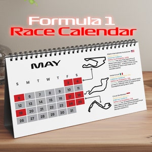 Calendario Formula 1 2024 / Calendario F1 Calendario da tavolo Formula 1 per fan di F1 / Calendario F1 stagione 2024 Regalo per fan di Formula 1 /