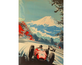 Cartel vintage de Fórmula 1 / Gran Premio de Japón / Arte F1