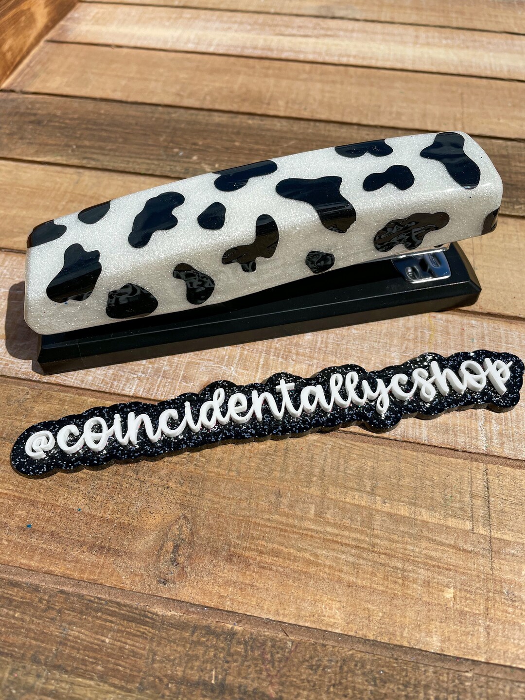 Cow Print Stapler Glitter Stapler Personalized Stapler Etsy