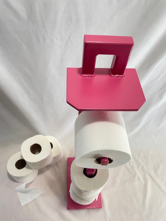 Pink Toilet Paper Holder, Modern Free Standing Toilet Paper Holder 