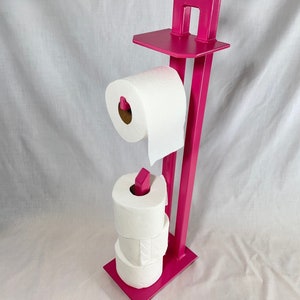Pink toilet paper holder, Modern free standing Toilet paper holder