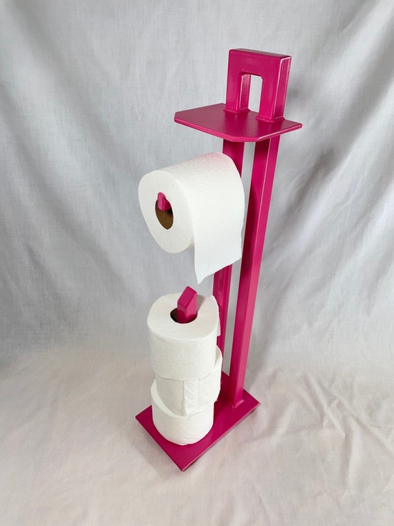 Pink Toilet Paper Holder, Modern Free Standing Toilet Paper Holder