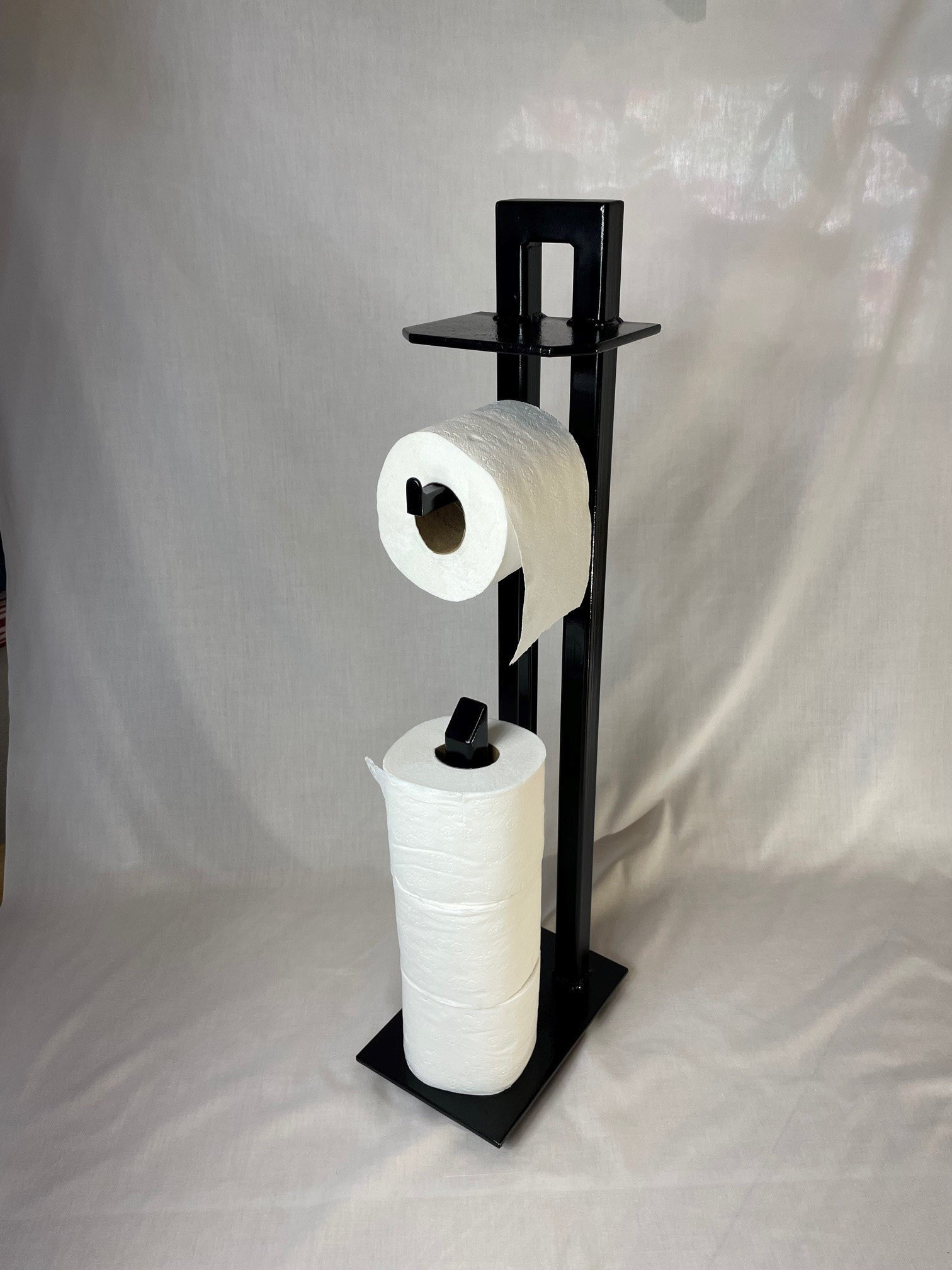 FUNPALA Toilet Paper Holder Stand-Free Standing Toilet Paper Holder,Bathroom  Toilet Paper Roll Holder with Storage with Shelf Design Standing Toilet  Paper Holder-Black - Yahoo Shopping