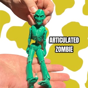 3D Printed Articulated Zombie, Perfect for Halloween Decorations!