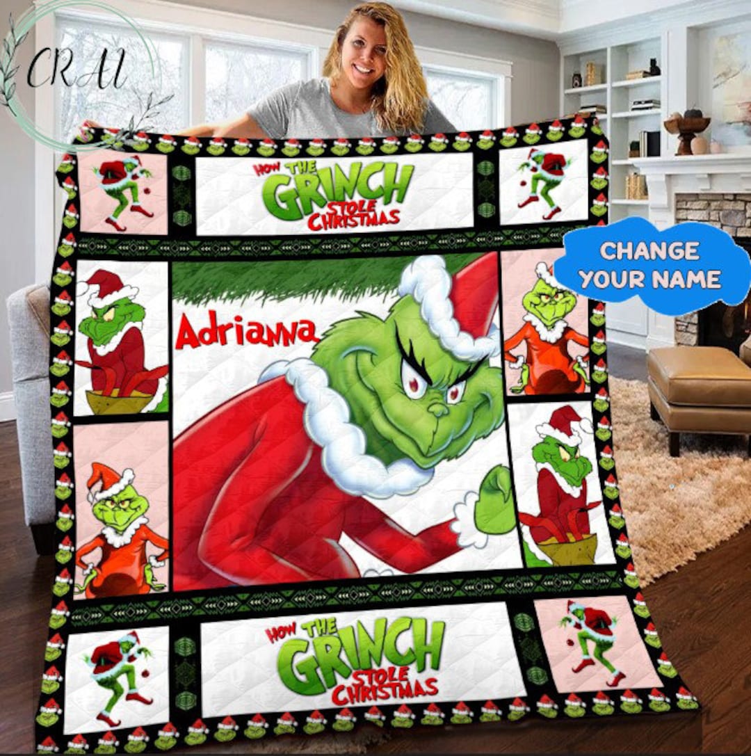 Dr. Seuss's the Grinch Blanket the Grinch Bedding Set Etsy